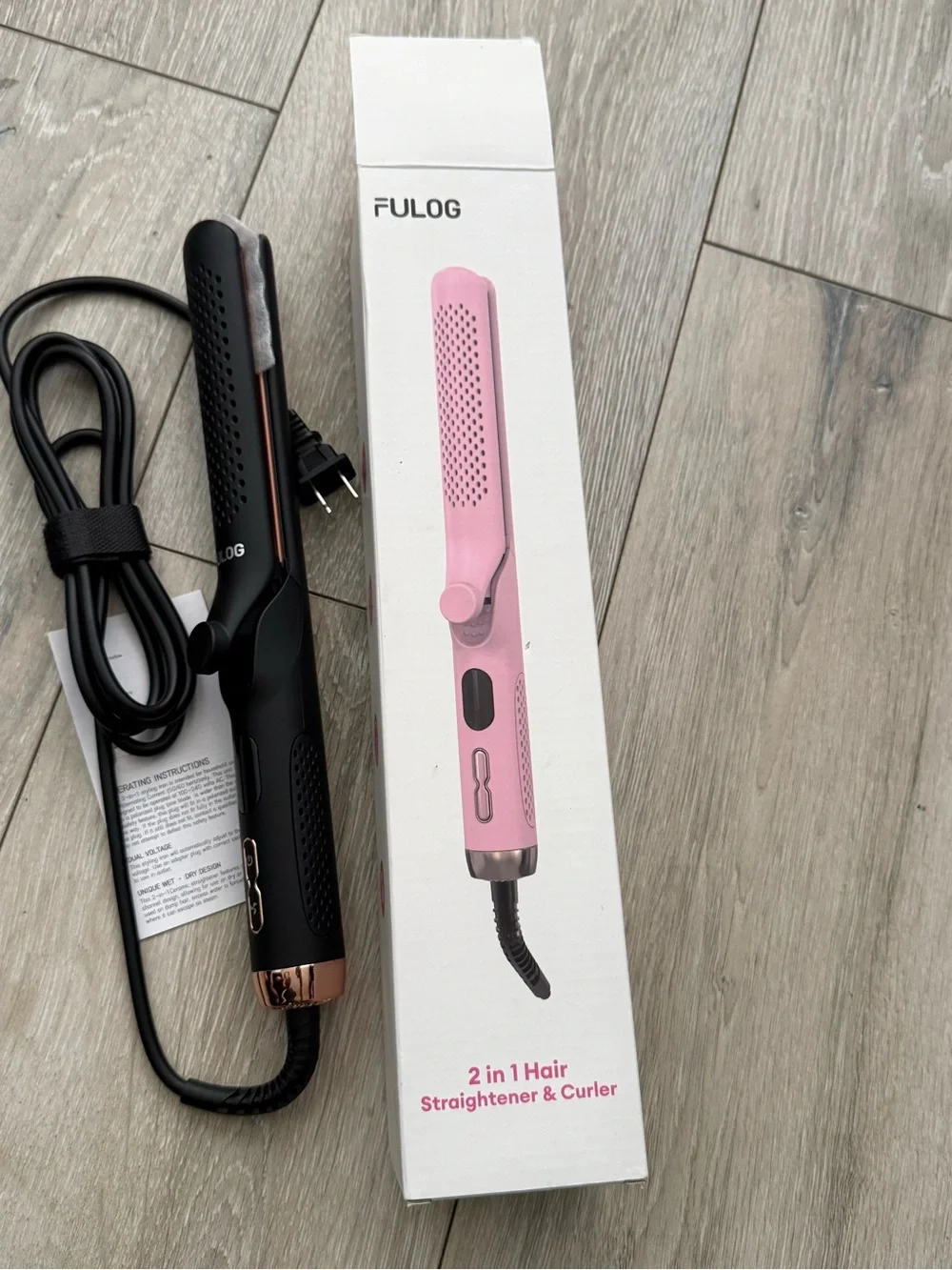 2-in-1 Hair Straightener & Curler - Black